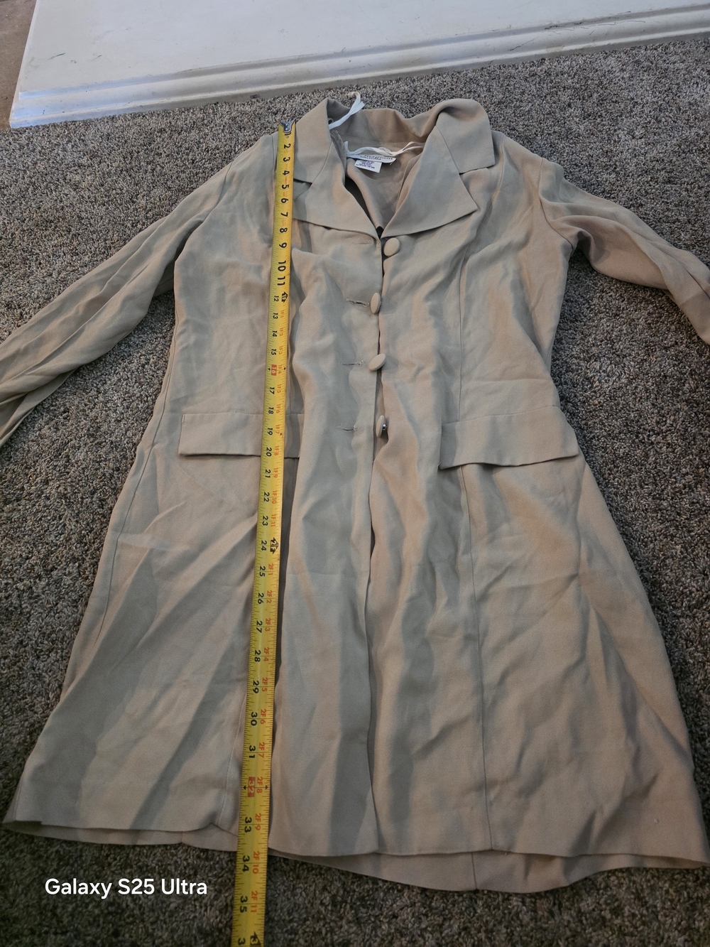 Women's Beige Button-Front Trench Coat
